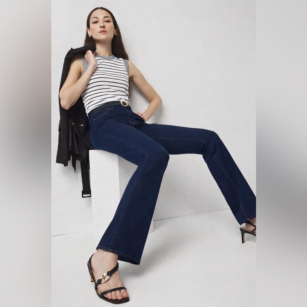White House Market High Rise Skinny Flare Leg Jeans